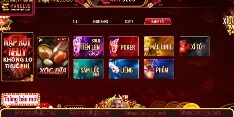 Sảnh bài đổi thưởng hấp dẫn