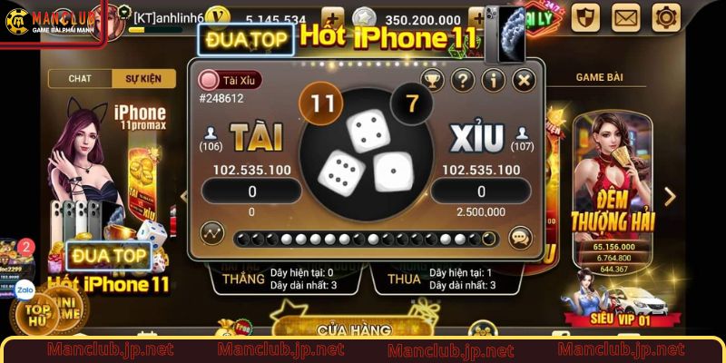 Sự kiện Manclub game tài xỉu với mức thưởng hấp dẫn